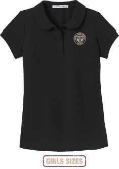 Port Authority® Girls Silk Touch™ Peter Pan Collar Polo, Black